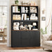 SeventyTwoInch Tall Black Bookcase With PowerOutlet System