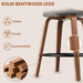 Bar Stools Set of 2, 26" Bentwood Counter Height Barstools, Black | Swivel, Mid-Century Modern, Faux Leather, Ergonomic Backrest, Padded Seat, Bentwood Legs, Footrest, for Kitchen Island, Bar