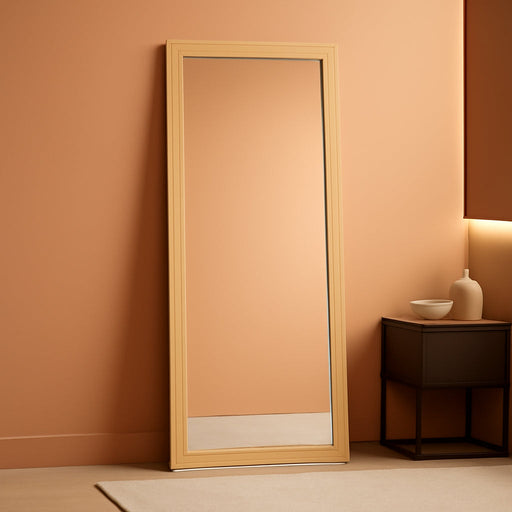 Wall Full Length Mirror, Standing Mirror Full Body, Large Floor for Wall Door Bedroom Bathroom Living Room with Wooden Frame(With Stand,56X20)