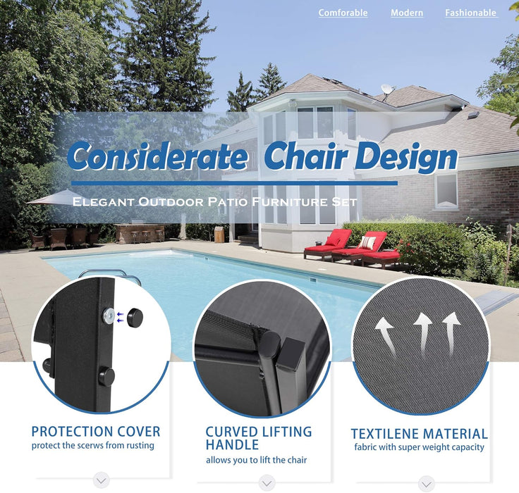 4 Pieces Patio Furniture Sets, Outdoor Patio Conversation Sets with Glass Coffee Table for Garden, Backyard, Lawn, Poolside (Dark Grey)