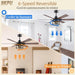 52 Inch Farmhouse Ceiling Fan with Light and Remote, Brown Industrial Caged Rustic Ceiling Fan with 6 Speed
