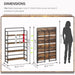No Assembly Extra Wide 4 Tier Folding Bookshelf Storage Shelves Vintage Bookcase Standing Racks for Bedroom Living Room Home Office