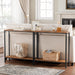 29.5" L Narrow Console Table, Sofa Table behind Couch with 2-Tier Storage Display Shelves, 8.7" D Small Entryway Table for Hallway, Foyer, Living Room, Bedroom, Rustic Brown and Black BF22XG01