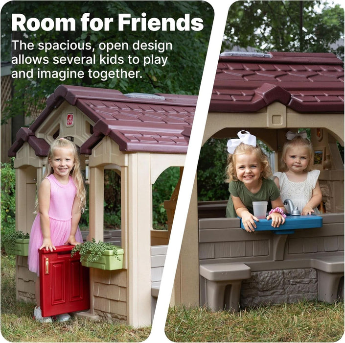 Charming Cottage Kids Playhouse, Indoor and Outdoor Clubhouse Playset, Interactive Sounds, Toddlers 2+ Years Old, Easy to Assemble