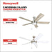 Ceiling Fans Ventnor, 52 Inch Modern Farmhouse Indoor LED Ceiling Fan with Light, Pull Chain, Three Mounting Options, Dual Finish Blades, Reversible Motor - 50606-01 (Brushed Nickel)
