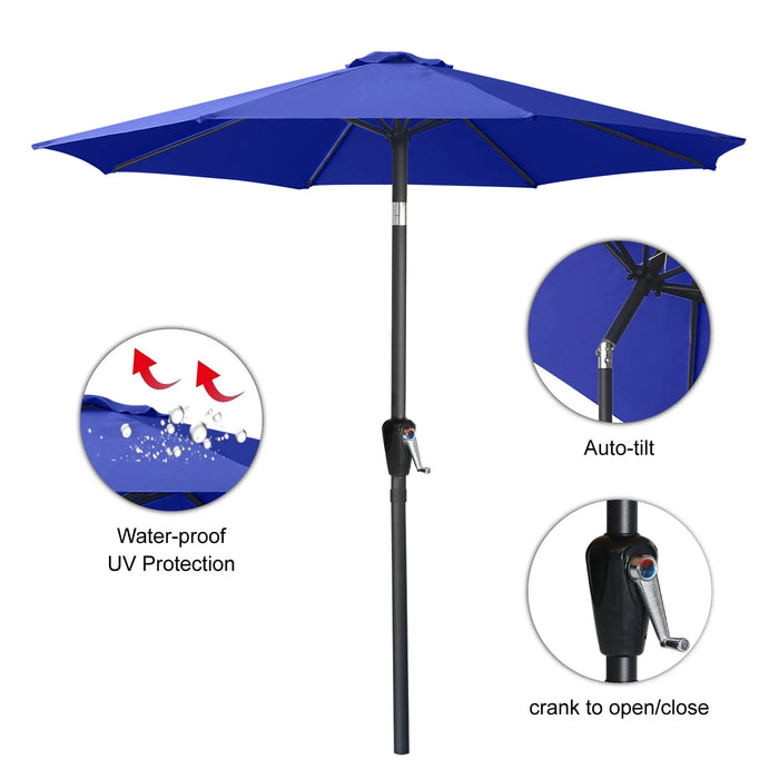 9FT Patio Umbrella with Push Button Tilt,13+Colors, Blue