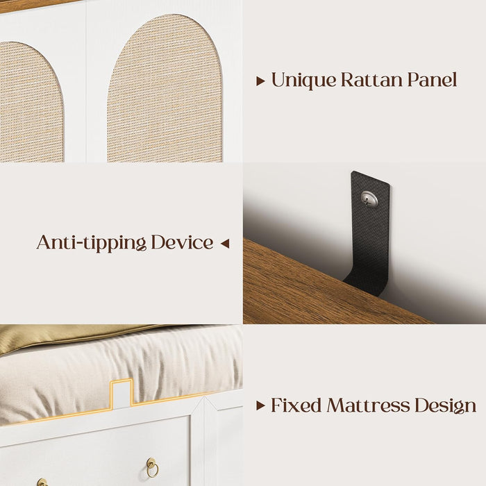 Queen Murphy Bed SpaceSaving Charging Cabinet Drawers