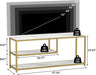 TV Stand for Tvs up to 55 Inch, 3 Tier Entertainment Center, Media Console with Open Storage Shelves for Living Room Bedroom, 47” Modern TV Table with Faux Marble Top Gold Metal Leg
