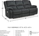 Draycoll Contemporary Manual Pull Tab Reclining Sofa, Dark Gray
