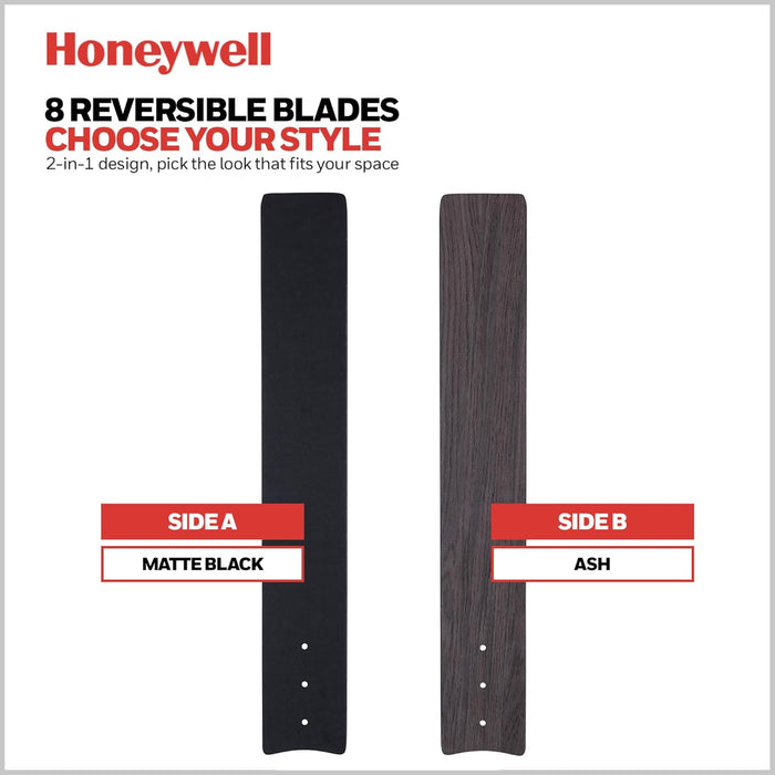 Ceiling Fans Xerxes Modern 62 Inch Ceiling Fan with Light, Remote Control Fan, LED Indoor Fan with 8 Blades, Matte Black and Ash Blade Finish Options, Matte Black (51473-01)