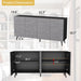 Modern Credenza Storage Cabinet: 63" Grey and Black Sideboard Buffet