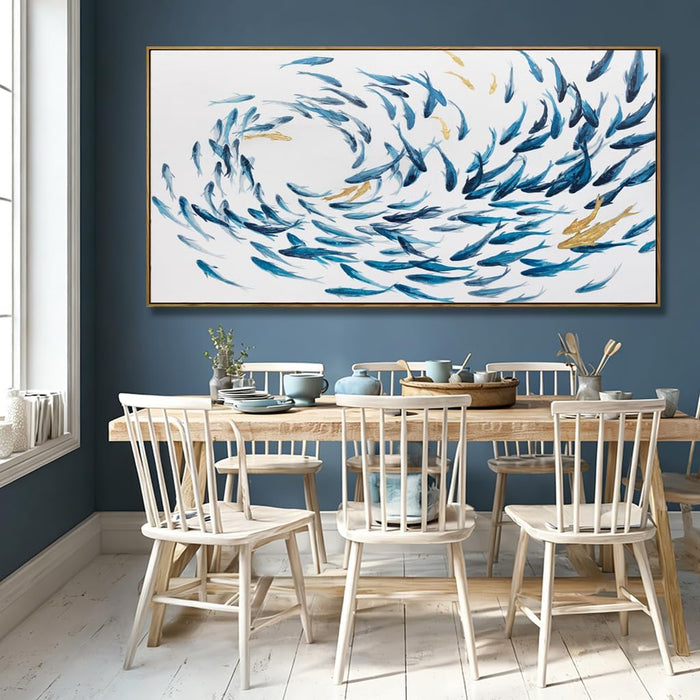 Blue Ocean ExtraLargeSize Canvas Wall Art 29x58Inches