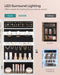 Mirror Jewelry Cabinet Armoire with Built-In LED Lights, Wall or Door Mounted Jewelry Storage Organizer, 3.8 X 14.6 X 26.4 Inches Hanging Mirror Cabinet, Gift Idea, White UJJC050W01