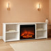 Classic 70 Inch TV Stand with Fireplace, Solid White