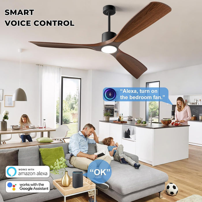 60-Inch Contemporary Dimmable Outdoor Smart Ceiling Fan
