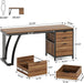 Computer Desk with 3 Drawers, 59-Inch PC Desk with Reversible Drawers, Industrial Study Writing Table Workstation with File Storage for Home Office, Walnut