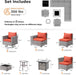 10 Pieces Patio Furniture Set, Outdoor Wicker Sectional Sofa with 30" Fire Pit Table Swivel Chairs, Modern Modular Deep Seat Rattan Couch Conversation Sets, Orange Red