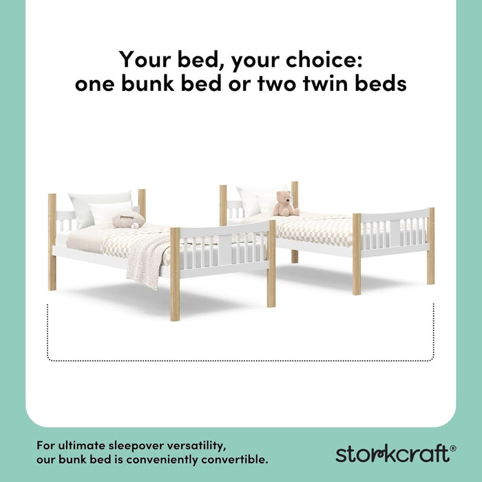 TwinOverTwin Bunk Bed White Finish Greenguard GoldCertified
