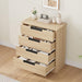 4 Drawer Dresser for Bedroom, Natural Chest of Drawers with Embedded Handles Design, Wooden Closet Organizer for Living Room, Nursery, Hallway