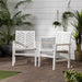 AZWC2VINWW Avalon Chevron Solid Acacia Wood Outdoor Chair, White Wash