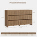 Fluted 6 Drawer Dresser for Bedroom– 55.2''W Large Chest of Drawers