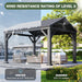 10' X 12' Outdoor Hardtop Gazebo,  Heavy Duty Frame Gazebo with Galvanized Steel Roof, Permanent Metal Patio Pavilion for Backyard Lawn Deck