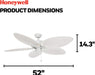 Ceiling Fans Palm Island Tropical 52 Inch Ceiling Fan, Outdoor Ceiling Fan with Pull Chain, Dual Mount 5 Palm Leaf Blade Design, ETL Wet Rated, White (50200-01)