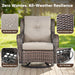 Outdoor Swivel Chairs Set of 2,Patio Wicker Rocker Chairs,All Weather Patio Conversation Furniture Set, Ideal for Porch Balcony Deck Yard, Brown Wicker/Beige