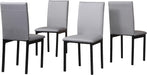 Noyes Faux Leather Metal Frame Dining Chair, Gray
