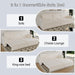 King Size Multifunctional Sleeper Sofa Beige Velvet