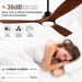 52" Wood Ceiling Fan with Lights Remote Control,Quiet DC Motor 3 Blade Ceiling Fans for Patio Living Room, Bedroom, Office,Indoor Outdoor(Black+Dark Walnut)