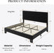 King Platform Bed Frame with Velvet Upholstered Headboard, Mattress Foundation with Strong Wooden Slats Support, No Box Spring Needed, Black