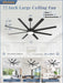 Contemporary Black Ceiling Fan With Integrated Lighting