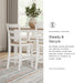 Gesthaven Casual Modern Dining Room Table Set with 4 Chairs and Bench, Set of 6, Mango Wood, 30.25" Table Height, White & Light Brown