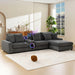 114 Inch Corduroy Sectional Couch With Bluetooth Speakers - ShipItFurniture