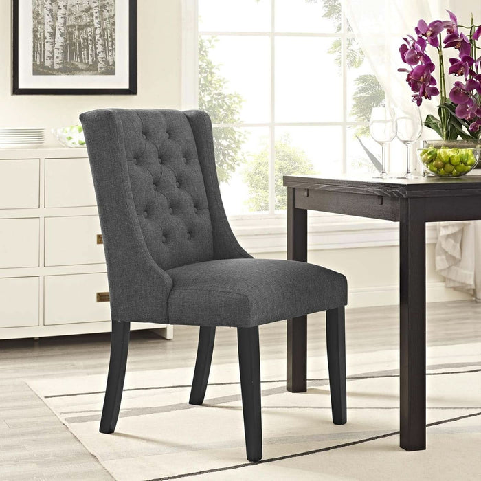 Baronet Modern Tufted Upholstered Fabric Parsons Kitchen and Dining Room Chair in Gray