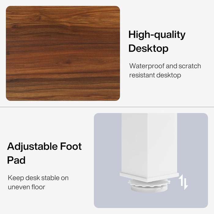 78.7 Inches Extra Long Computer Desk 2 Person Desk, Double Long Desk, Workstaion for Home Office (Walnut+White)