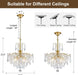 Crystal Chandeliers for Dining Room, Modern Gold Chandelier Light Fixture, Crystal Kitchen Ceiling Hanging Pendant Light 6 Lights for Living Room Hallway Bathroom Bedroom Foyer