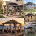 12X10 Weatherproof Cedar Wood Gazebo Galvanized Roof