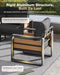 Aluminum Patio Furniture Set, 5 Piece Luxury Outdoor Sectional with 6" Olefin Fabric Cushions, Patio Conversation Sets with Coffee Table & Oversized Seats for Backyard, Porch Dark Grey