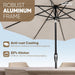 Patio Market Outdoor Table Umbrella with Auto Tilt and Crank, Large Sun Umbrella with Sturdy Pole & Fade Resistant Canopy, Easy to Set