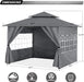 10X12 Outdoor Gazebo - Patio Screened Gazebo with Curtains and Windows for Deck, Lawn and Backyard (Dark Gray)