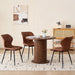 35.5" round Dining Table for 2 4, Brown