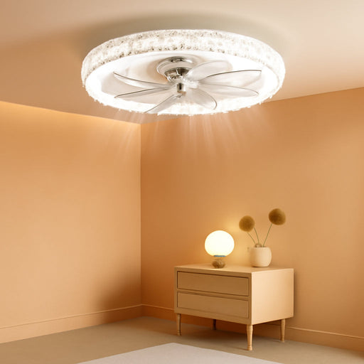 24" White Low Profile Ceiling Fan With Remote