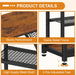 Entryway Table, Narrow Console Table, Industrial Sofa Table with 5 Tier Storage Shelves, Entrance Table for Hallway, behind the Couch, Living Room, Foyer