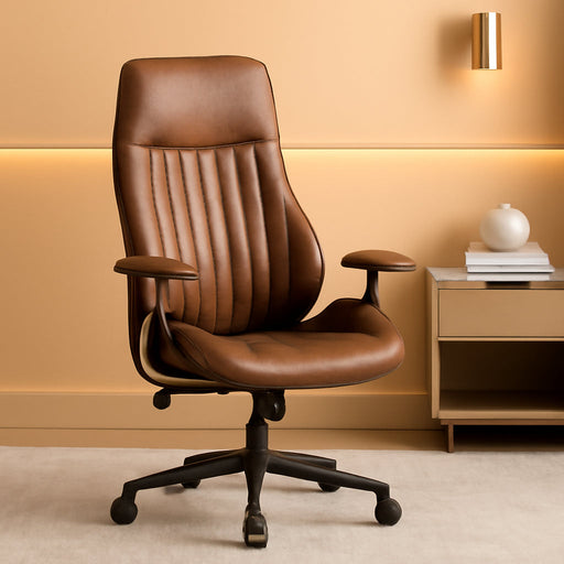 Ergonomic Office Chair,Modern Computer Desk Chair,High Back Suede Fabric Desk Chair with Lumbar Support for Executive or Home Office (Dark Coffee)