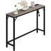 Industrial Grey Console Table with Charging Station