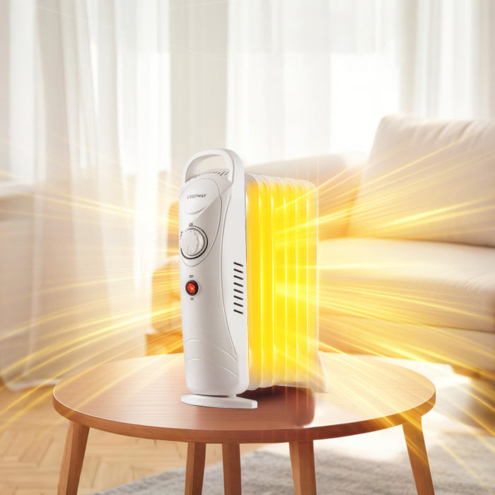 700W Electric Oil Filled Radiator Heater with Adjustable Thermostat