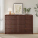 Fluted 8 Drawers Dresser for Bedroom, 55" Wide Wooden Dresser with Metal Handle, Curved Profile Design, Modern Storage Organizer for Bedroom, Living Room, Hallway, Dark Walnut