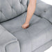 Wll Hugger Power Double Reclining Sof, Microfiber Home Theter Seting, Chrging Ports/Hidden Cup Holders/djustble Hedrest/Dimond Tufting, Power Recliner Couch for Living Room, Gry